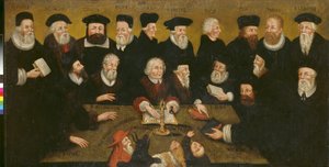 المصلحون البروتستانت ، حوالي 1654 (زيت على لوح) بواسطة مدرسة اللغة الإنجليزية