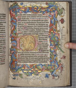 Psalter with Sarum use calendar, Fol 82 recto, c.1425-75 (ink, paint & gold on vellum) بواسطة مدرسة اللغة الإنجليزية