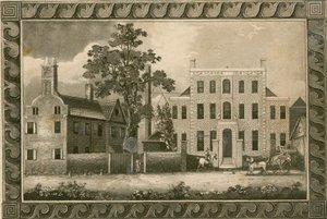 مدرسة بوتني ، لندن ؛ نقوش مؤرخة عام 1805 من قبل دبليو هاردينج وموقعة من القس ويليام كارالت بواسطة مدرسة اللغة الإنجليزية