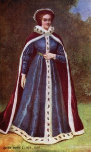 Queen Mary I (colour litho) بواسطة مدرسة اللغة الإنجليزية