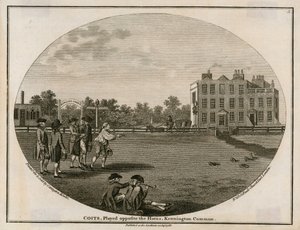 هدأت في عام 1788 ، لعبت مقابل القرون ، كينينجتون كومون بواسطة مدرسة اللغة الإنجليزية