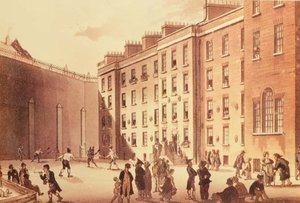 المضارب في سجن الأسطول ، رسم توضيحي من "London Life" ، حانة. 1809 (ليثو) بواسطة مدرسة اللغة الإنجليزية