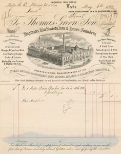 إيصال لشركة Thomas Green & Son Limited بواسطة مدرسة اللغة الإنجليزية