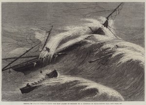 Rescue of Eleven Persons from the Ship Alarm of Belfast by a Lifeboat in Ballycotton Bay (engraving) بواسطة مدرسة اللغة الإنجليزية