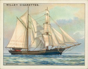 رِكاب السفن: بريجانتين (طباعة حجرية ملونة) بواسطة مدرسة اللغة الإنجليزية