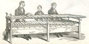 موسيقى صاخبه. تظاهر في شارع بوند عام 1842 بواسطة مدرسة اللغة الإنجليزية