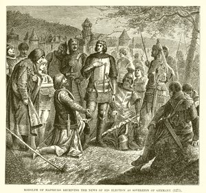 رودولف من هابسبورغ يتلقى أنباء انتخابه كسيادة لألمانيا (1273) بواسطة مدرسة اللغة الإنجليزية