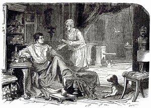 دراسة رومانية ، توضيح من Cassells Illustrated Universal History بواسطة إدوارد أولييه ، تم نشره عام 1890 (صورة محسنة رقميًا) بواسطة مدرسة اللغة الإنجليزية