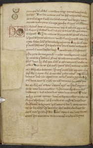 Royal 13. A.XI، f.55v رسومات هامشية للشمس والقمر. بواسطة مدرسة اللغة الإنجليزية