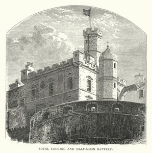 Royal Lodging and Half-Moon Battery (engraving) بواسطة مدرسة اللغة الإنجليزية