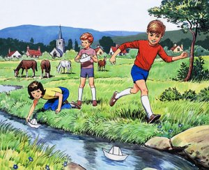 القوارب الورقية الشراعية بواسطة مدرسة اللغة الإنجليزية