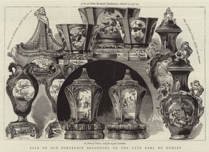 Sale of Old Porcelain belonging to the Late Earl of Dudley (engraving) بواسطة مدرسة اللغة الإنجليزية
