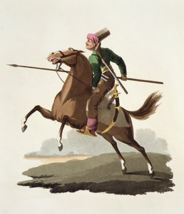 سافر ، من أزياء الأمم المختلفة ، المجلد السابع ، الزي العسكري لتركيا ، بقلم توماس ماكلين ، نشر c.1800-18 (ألوان مائية يدوية) بواسطة مدرسة اللغة الإنجليزية