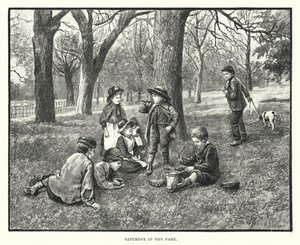 السبت في الحديقة (نقش) بواسطة مدرسة اللغة الإنجليزية