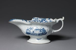 قارب الصلصة ، ربما من صنع Worcester Porcelain Factory أو Bristol Porcelain Factory ، حوالي 1752 بواسطة مدرسة اللغة الإنجليزية