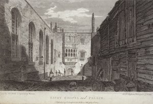 مصلى وقصر سافوي ، لندن ، 1807 بواسطة مدرسة اللغة الإنجليزية