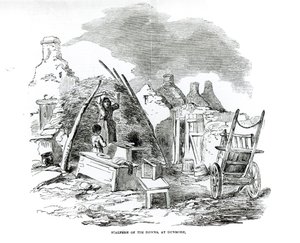 سكالبين أوف تيم داونز، في دنمور، من "أخبار لندن المصورة،" الأحد 22 ديسمبر 1849 (صورة حجري) (صورة بالأبيض والأسود) بواسطة مدرسة اللغة الإنجليزية