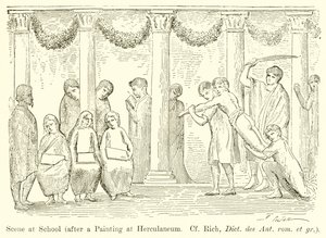 مشهد في المدرسة (بعد رسم في Herculaneum. راجع ريتش ، ديكت. des Ant. rom. et gr.) بواسطة مدرسة اللغة الإنجليزية
