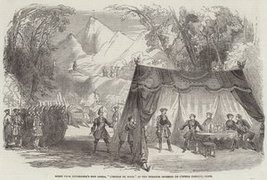 مشهد من أوبرا مايربير الجديدة "L'etoile du Nord" في مسرح إمبريال دي لوبيرا كوميك ، باريس (نقش) بواسطة مدرسة اللغة الإنجليزية