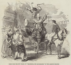 مشهد من الدراما الجديدة لـ "Belphegor، The Mountebank" في مسرح أديلفي (نقش) بواسطة مدرسة اللغة الإنجليزية