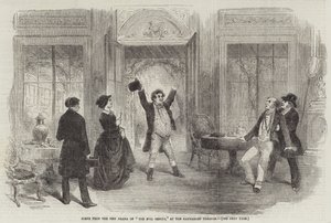 Scene from the New Drama of "The Evil Genius," at the Haymarket Theatre (engraving) بواسطة مدرسة اللغة الإنجليزية