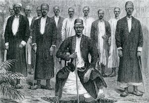 Sekebobo رئيس Chagwe ، Mtesa رئيس أوغندا ، Chambarango وبوكينو رئيس الوزراء (نقش) بواسطة مدرسة اللغة الإنجليزية