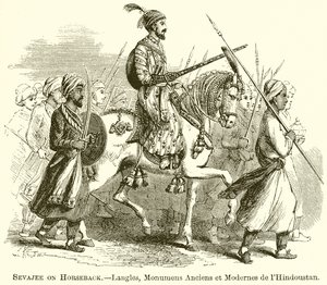 Sevajee على ظهور الخيل. - الانجليز والآثار القديمة والحديثة في هندوستان بواسطة مدرسة اللغة الإنجليزية