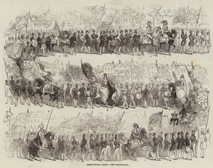 Shrewsbury Show, the Procession (engraving) بواسطة مدرسة اللغة الإنجليزية