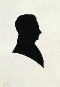 صورة ظلية لـ EB ، من سجل قصاصات مايكل فارادايز (حبر على ورق) بواسطة مدرسة اللغة الإنجليزية