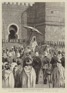 بعثة السير تشارلز إيوان سميث إلى البلاط المغربي استقبال السلطان بواسطة مدرسة اللغة الإنجليزية