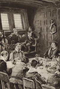 السير فرانسيس دريك ، تناول الطعام على The Golden Hind على صوت الكمان بواسطة مدرسة اللغة الإنجليزية