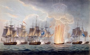سير جراهام موريس أكشن قبالة كيب سانت ماري ، 5 أكتوبر 1804 ، من التسلسل الزمني لبريطانيا العظمى ، بقلم ج.
