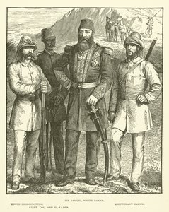 Sir Samuel White Baker, Edwin Higginbottom, Lieutenant Baker, Lieut Col Abd El-Kader (engraving) بواسطة مدرسة اللغة الإنجليزية