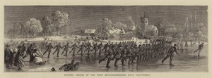Skating Parade of the First Huntingdonshire Rifle Volunteers (engraving) بواسطة مدرسة اللغة الإنجليزية