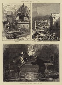 Sketches at Naples (engraving) بواسطة مدرسة اللغة الإنجليزية