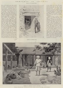 اسكتشات في Chitral (litho) بواسطة مدرسة اللغة الإنجليزية