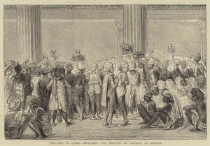 Sketches in India, Anti-Salt Tax Meeting of Natives at Bombay (engraving) بواسطة مدرسة اللغة الإنجليزية