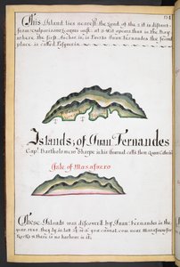 Sloane MS 44، f.269v، Map of Juan Fernández in William Hack