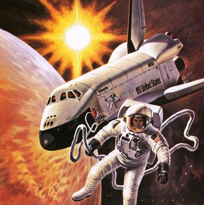 بدلة الفضاء ، كما كان يتصور عام 1977 بواسطة مدرسة اللغة الإنجليزية