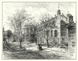 كنيسة القديس جورج، وندسور (نقش) بواسطة مدرسة اللغة الإنجليزية