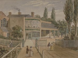 حدائق شاي سانت هيلينا ، الطريق السفلي ، روثيرثي ، ج .1860 (مرحاض على ورق) بواسطة مدرسة اللغة الإنجليزية