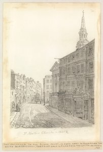 كنيسة سانت مارتن عام 1825 بواسطة مدرسة اللغة الإنجليزية