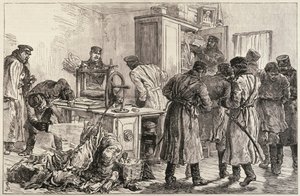 شرطة سان بطرسبرج تكتشف مطبعة عدمية ، من "أخبار لندن المصورة" ، 16 أبريل 1887 بواسطة مدرسة اللغة الإنجليزية