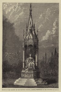 Statue of Her Majesty in the Victoria Gardens, Bombay, presented by the Guicowar of Baroda (engraving) بواسطة مدرسة اللغة الإنجليزية