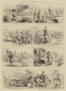 Studies at Suburban Races (engraving) بواسطة مدرسة اللغة الإنجليزية