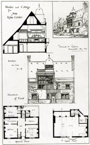 ستوديو وكوخ للسيدة روزا كوردر ، من المهندس المعماري البريطاني ، 3 أكتوبر 1879 بواسطة مدرسة اللغة الإنجليزية