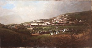 سندرلاند، سباقات في تونستال هوب، حوالي 1835-1840 (زيت على قماش) بواسطة مدرسة اللغة الإنجليزية