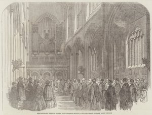 مهرجان Tercentenary of the Bath Grammar-School ، الموكب في كنيسة Bath Abbey (نقش) بواسطة مدرسة اللغة الإنجليزية