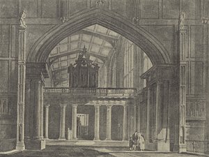 ال Ante-Chapel ، 1816 (النقش) بواسطة مدرسة اللغة الإنجليزية