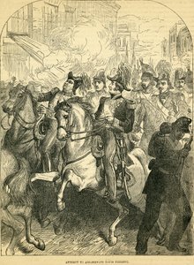 محاولة اغتيال الملك لويس فيليب ملك فرنسا ، صورة مأخوذة من Cassells Illustrated History of England، 18571858 بواسطة مدرسة اللغة الإنجليزية